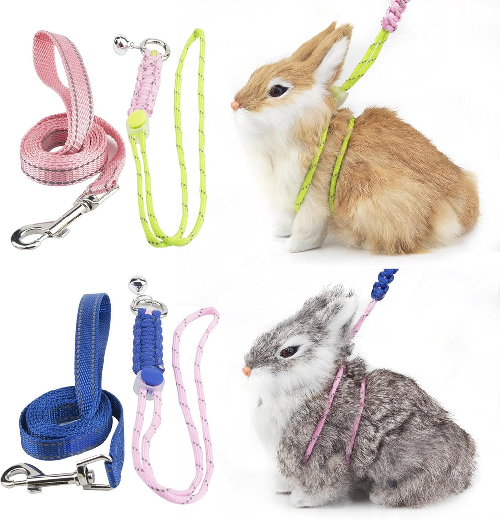 GAGILAND ferret harness and leash figure 8 design blue and pink front view for small animals.
