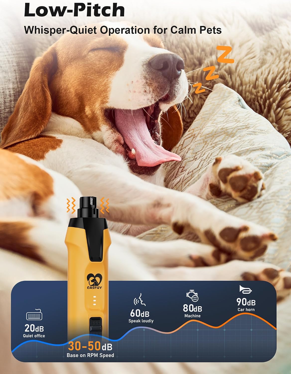 Casfuy 6-speed electric pet nail tool kit packaging