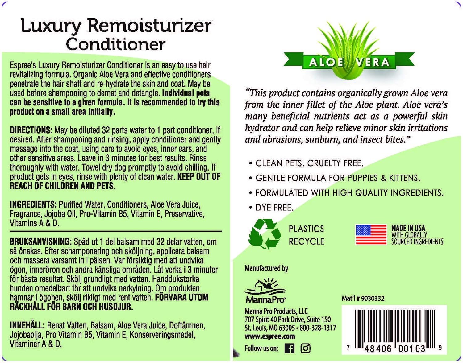 Espree USA-imported one gallon pet hair reconstructor conditioner bottle