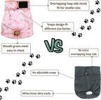 Grecle dog diapers for heat and incontinence care laid out flat