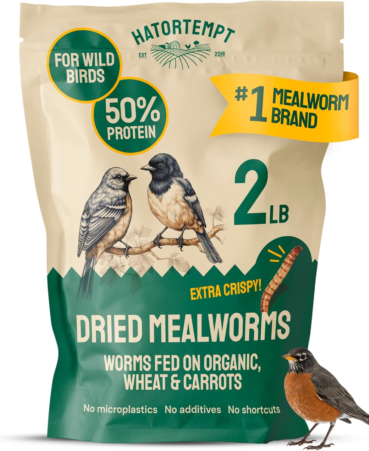 Hatortempt Bulk Dried Mealworms - 5 Lb Bag - Dried Mealworms for Chickens, Ducks & Wild Birds - High-Protein Chicken Feed & Bird Food - Image 13