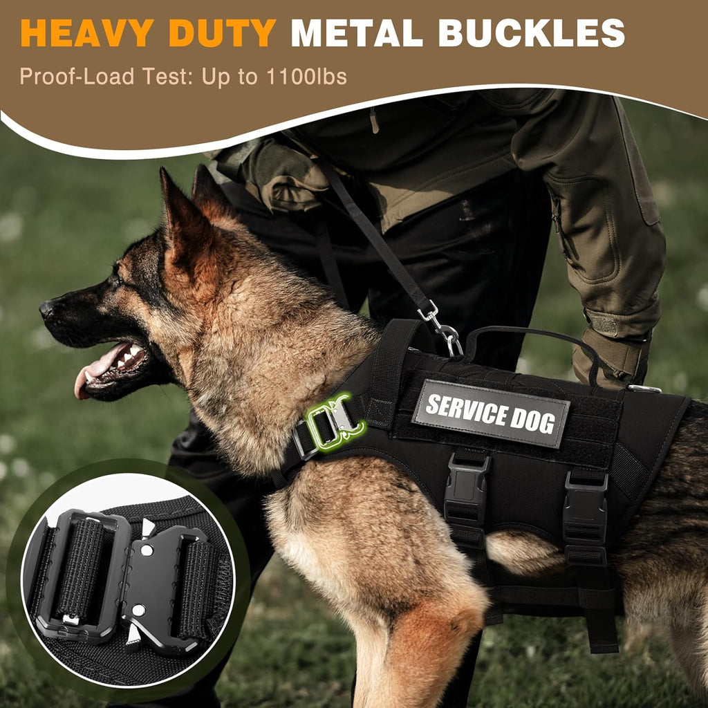 Tactical working dog vest with modular gear attachment system and side panels