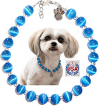 Hidden Hollow Beads Handmade USA Adjustable Beaded Pet Collar, Bling Jewelry Necklace, Paw Print Charm, Small Medium Dogs Cats Puppies Kittens - Image 10