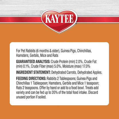 Kaytee natural snack for guinea pigs and rabbits nutritional information panel