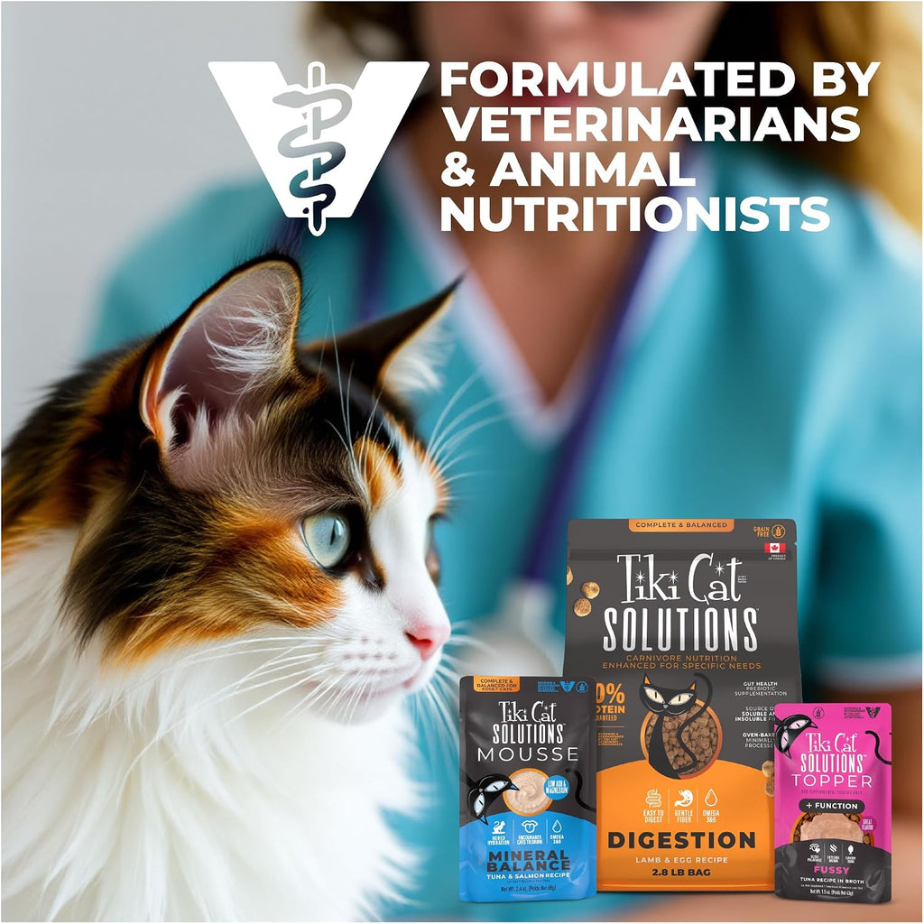 Tiki Cat Solutions Supplements Skin & Coat Mousse, Salmon in Broth, Formulated with Omega Fatty Acids, Functional Cat Food Supplement, 5.6 oz. Pouch (Pack of 20) - Image 9