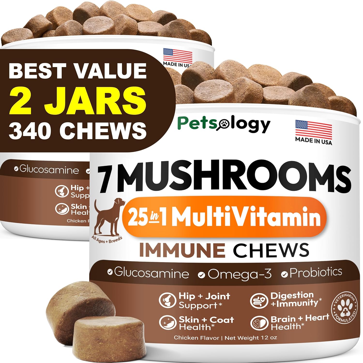 Turkey Tail Mushroom for Dogs - 170 Chews - Lion's Mane - Shiitake - Reishi - Buddy Immune Support Guard - Mushroom Supplement for Dogs Lumps and Bumps Glucosamine, Health Vitamins Multivitamin - Image 11