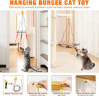 JXFUKAL hanging elastic string setup attached to a door frame for vertical feline play.