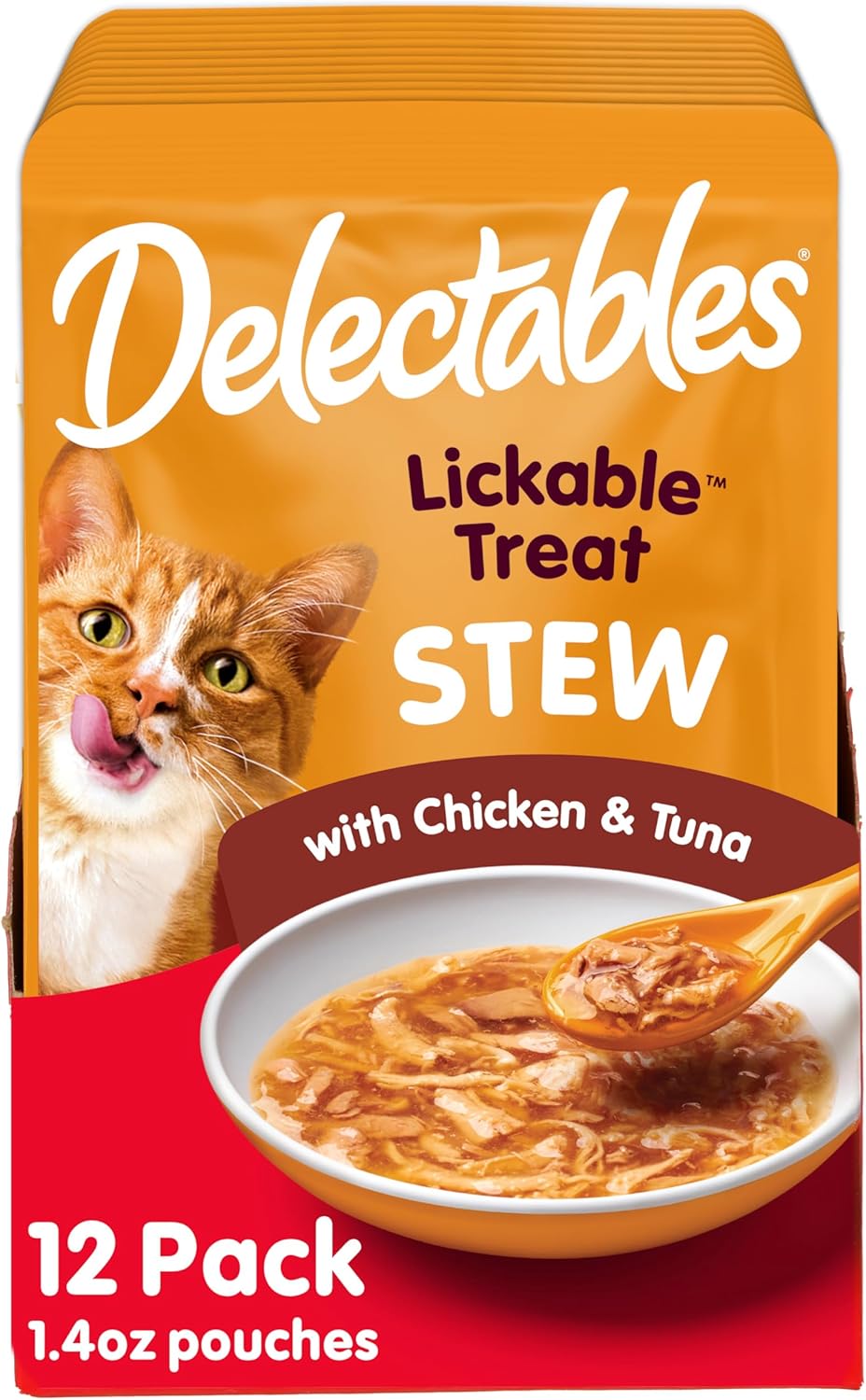 Delectables Lickable Treat Stew Wet Cat Treat with Real Tuna & Salmon, Food Topper, Hydrating, Grain-Free, No Fillers, No By-Products, No Added Preservatives, 1.4oz Pouch, 12ct - Image 12