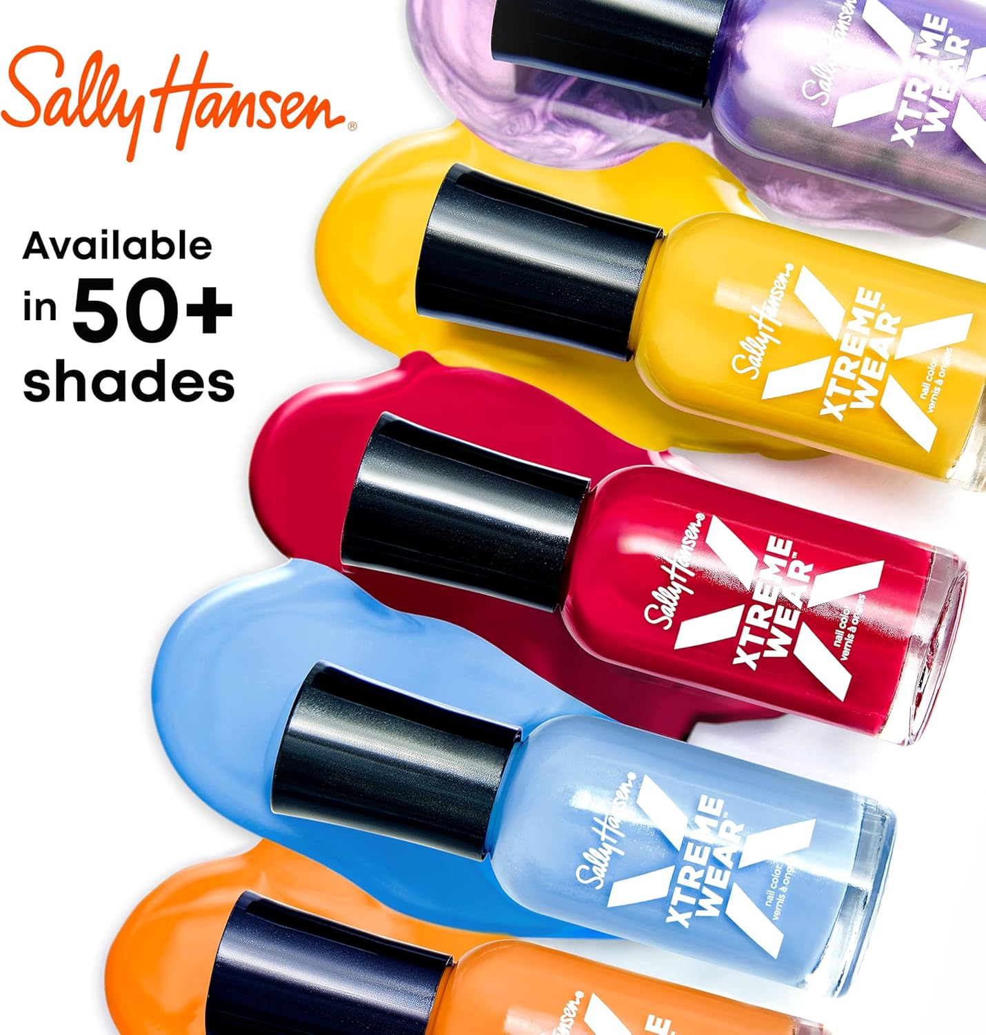 Sally Hansen Xtreme Wear Nail Polish, Streak-Free, Shiny Finish, Long-Lasting Nail Color, Black Out, 0.40 fl oz - Image 7