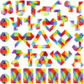 Ganowo medium snake cube fidget toys thirty pack front view showcasing colorful rainbow twist puzzles.