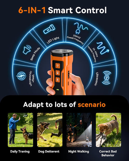 Iburr dog training device with LED flashlight feature