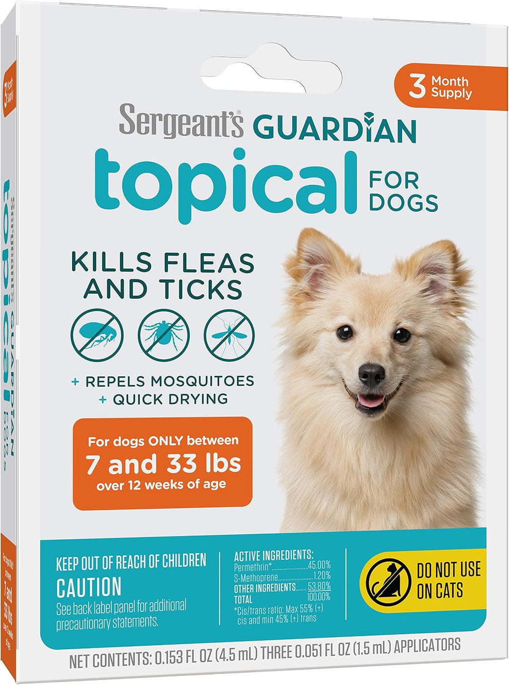 Sergeant's Guardian Flea & Tick Squeeze On for Dogs 7-33 lbs., 3 Count - Image 11