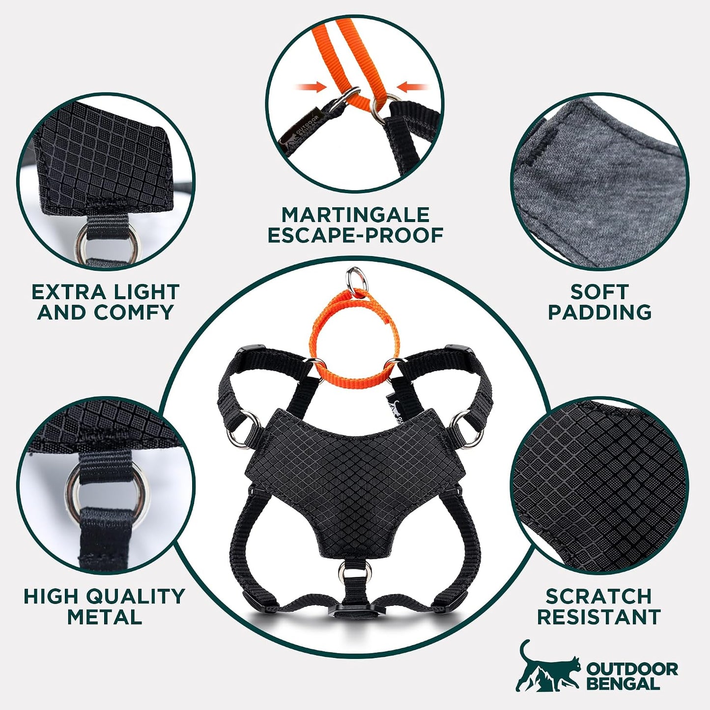 Imported USA premium cat vest harness and six foot leash set