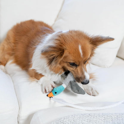 Close-up of the secure loop-and-lock system on Outward Hound pet toy.