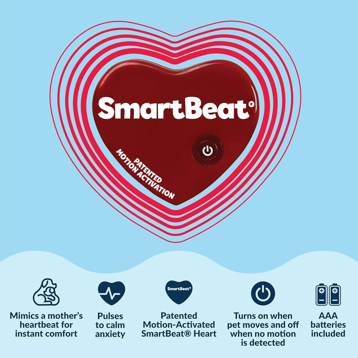 Instructions diagram for activating Snuggle Puppie heartbeat