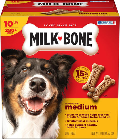 Milk-Bone Crunchy Medium Dog Treats, 10 Lb. Box, Original Beef Flavor - Image 10