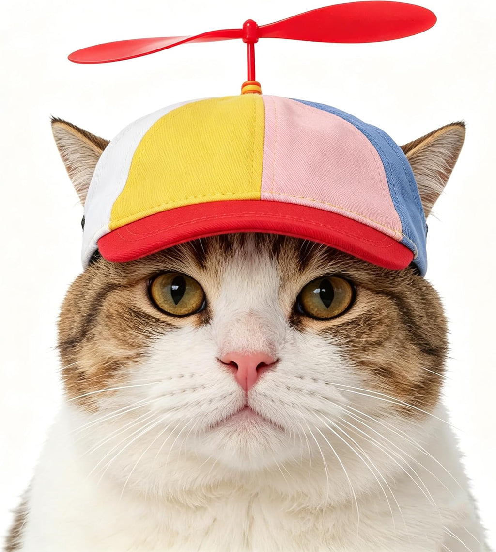 Cats Dogs Propeller Hat Halloween Costume Accessory for Cats Dogs Cute Funny Colorful Pets Rainbow Helicopter Hat Baseball Cap - Image 10