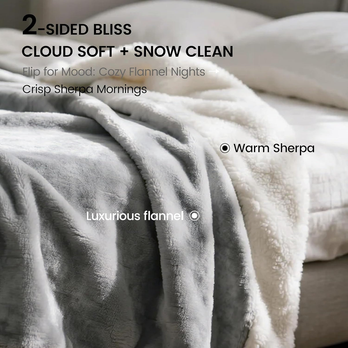 Gogobunny grey pet blanket folded neatly showing premium stitching and quality borders