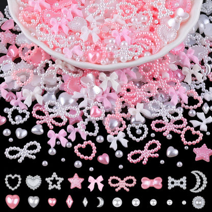 Belleboost 3D nail charms and flatback pearls kit front view