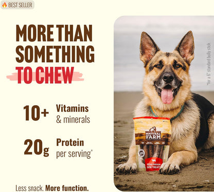 Natural Farm real beef coated digestible dog chews close up texture