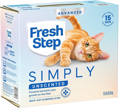 Fresh Step Advanced Simply Unscented Multi Cat Clumping Litter, Formulated With No Added Dyes or Fragrances, Ammonia Block Technology, Low Dust, 18.5 lb. Box - Image 13