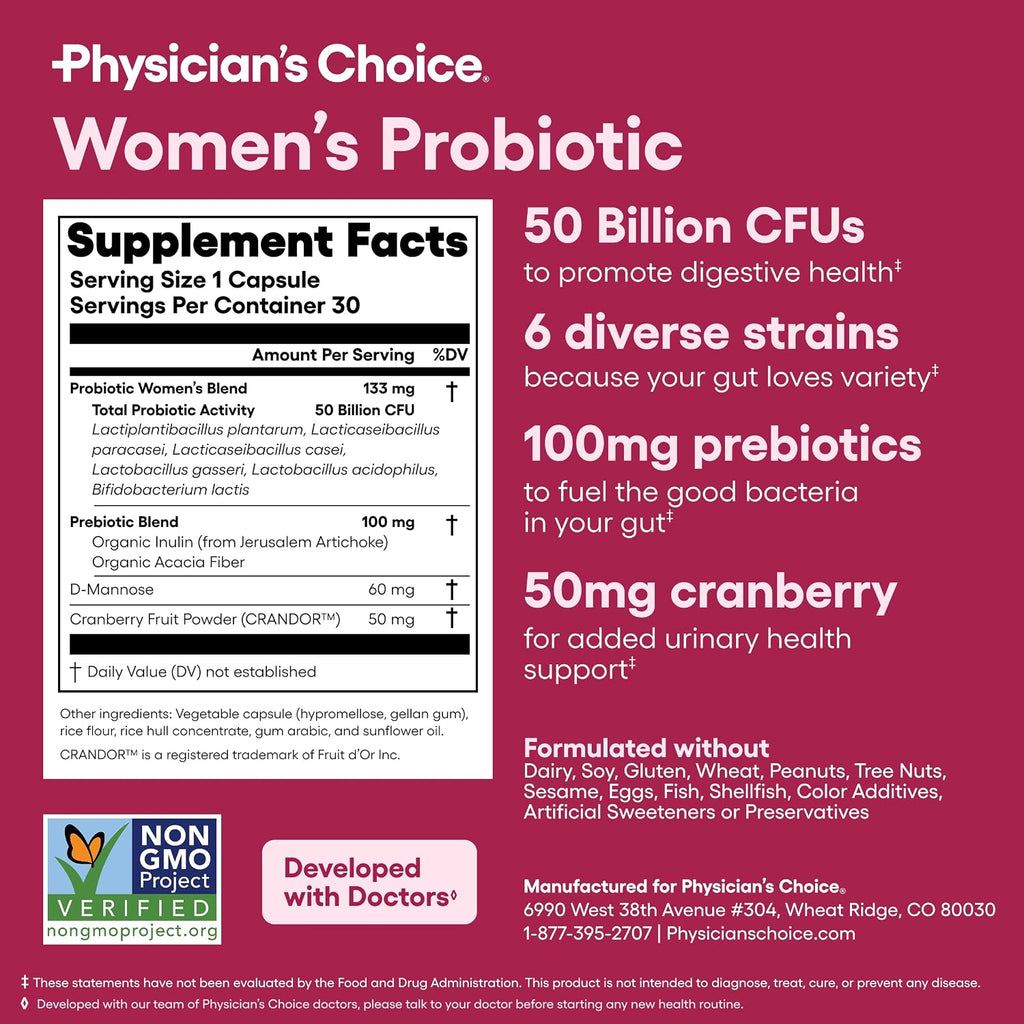 Physician's Choice Women's Probiotic shelf-stable feature