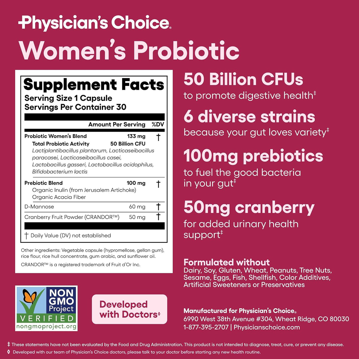 Physician's Choice Women's Probiotic shelf-stable feature