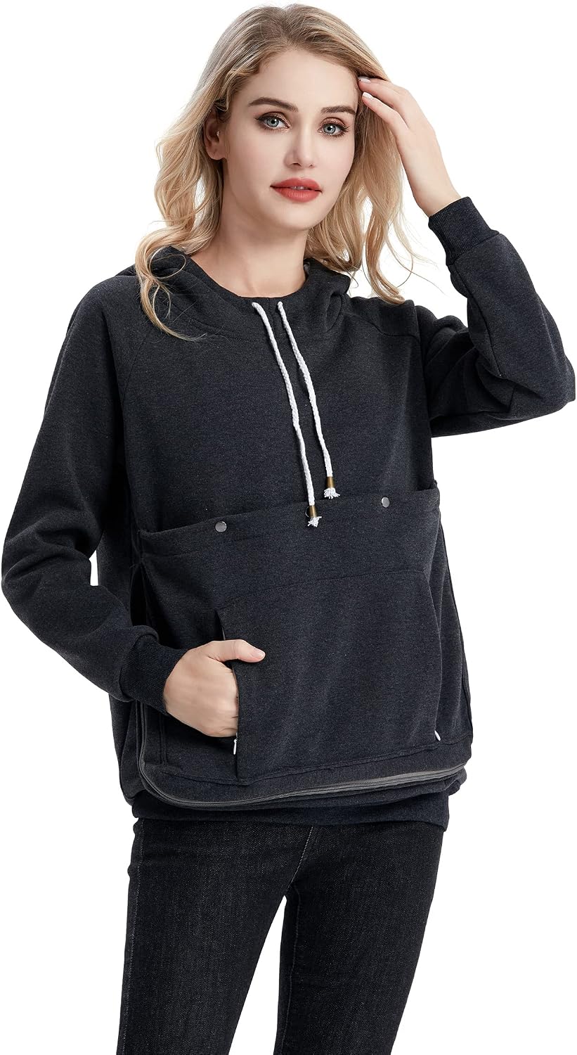 ALYC Cat Dog Carrier Hoodie Big Pet Pouch Sweatshirt Puppy Kitten Holder Carrier Pullover Top Kangaroo Unisex Hoodies - Image 11