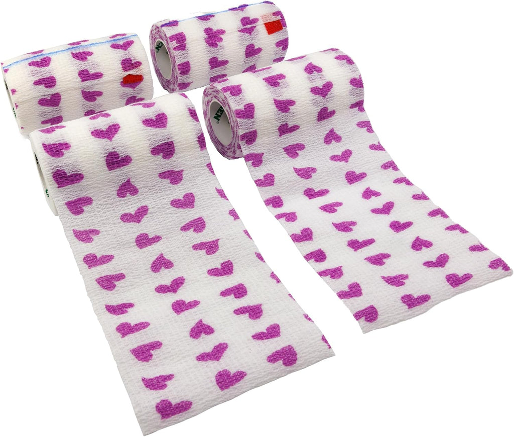 SyrFlex Cohesive Bandage 4" HOT Pink Star 4pk - Image 14