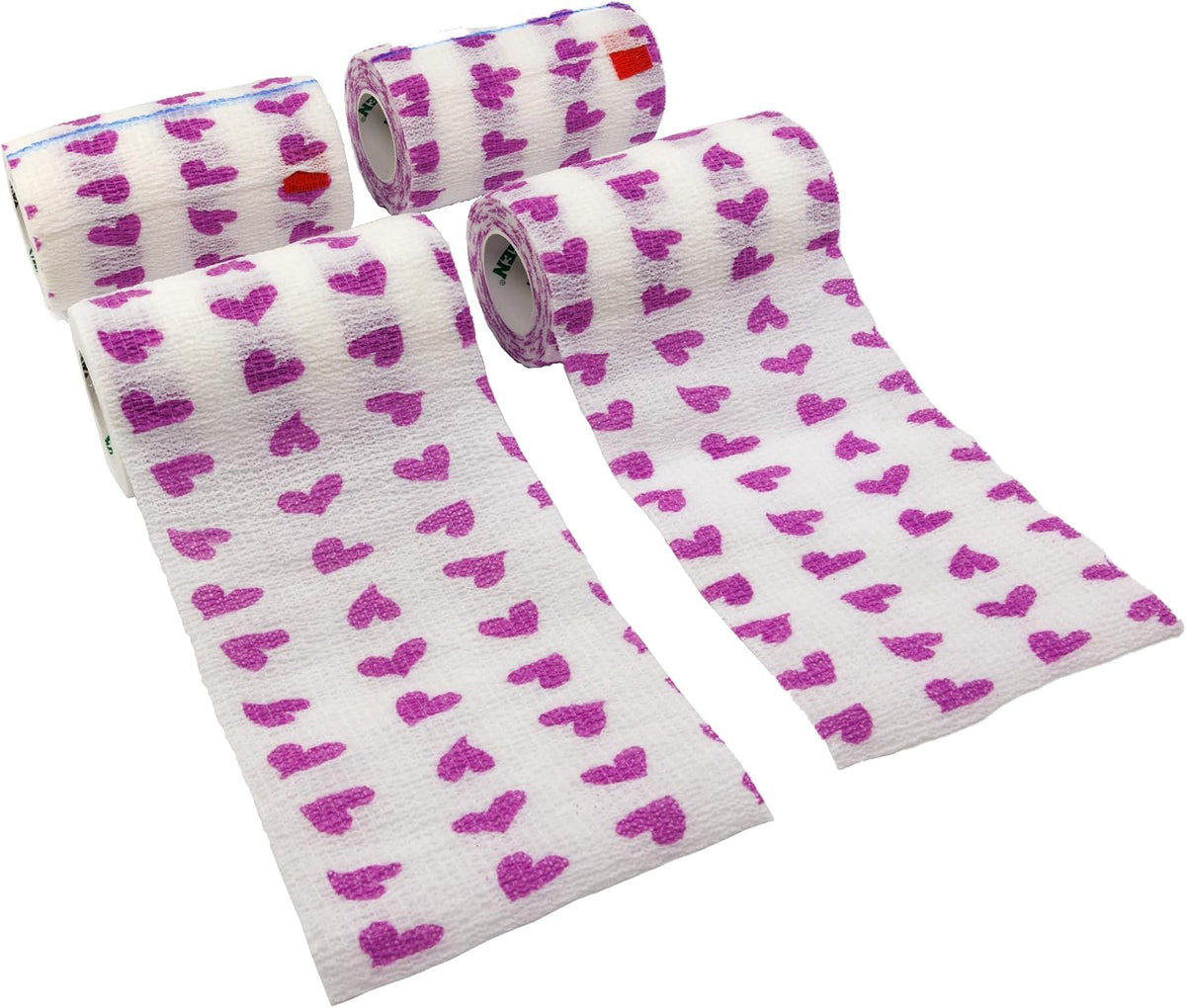 SyrFlex Cohesive Bandage 4" HOT Pink Star 4pk - Image 14