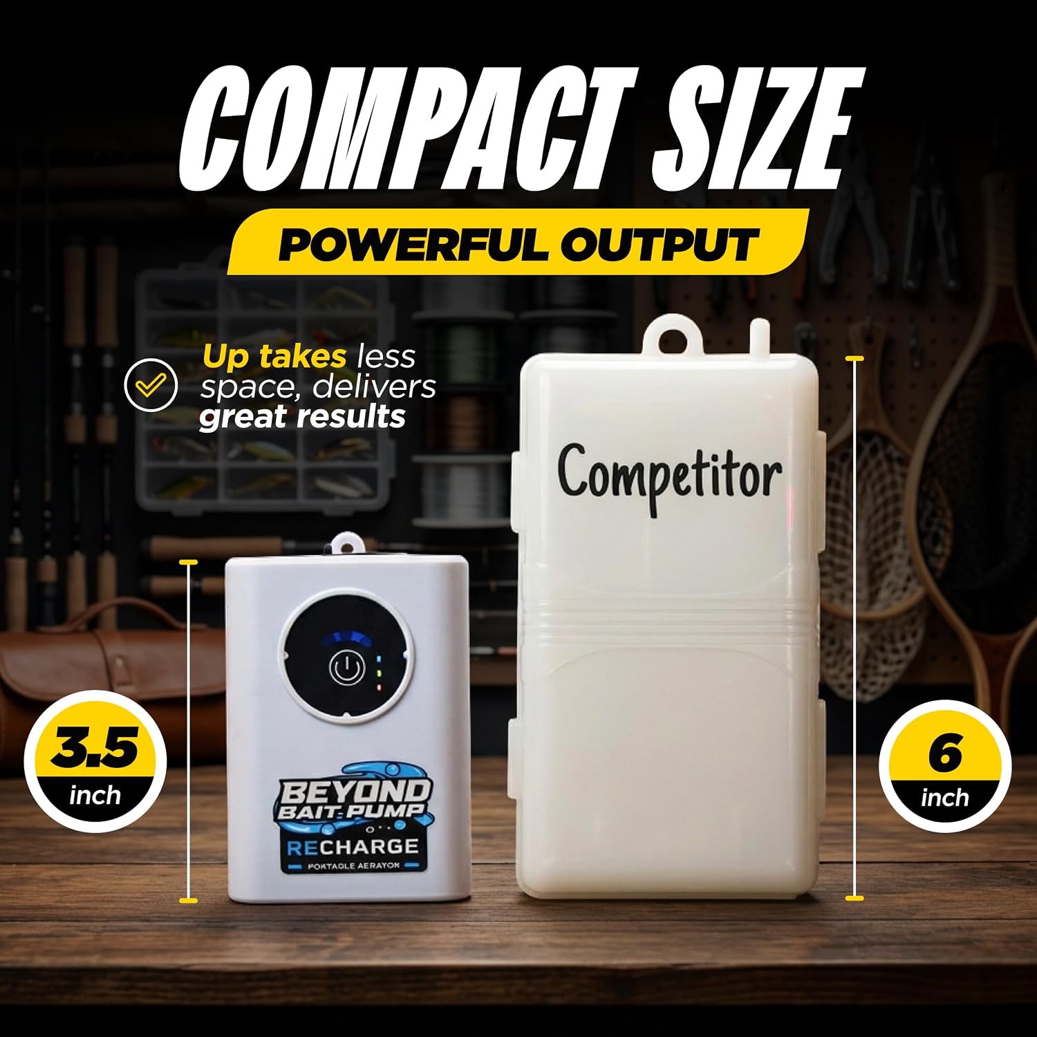Beyond Braid fishing gear box contents featuring mini bait pump