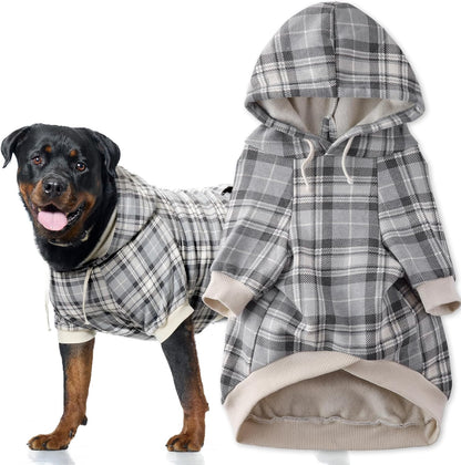 Pet Passion Rocky II - The Extra Comfy Hoodie, Organic Cotton and Recycled Poly Dog Hoodie Pet Coat Sweater for Small, Medium, Large Dogs, Black Sand Plaid, Small - Image 14