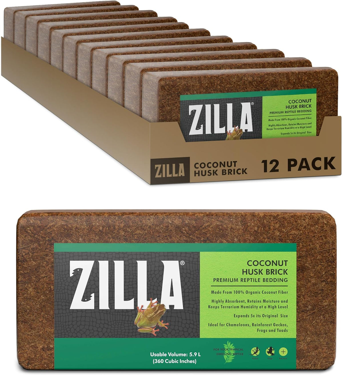Zilla Coconut Husk Brick, Organic Bedding for Reptiles, Made with 100% Coconut Fiber, Ideal for Tropical Habitats and Egg Incubation - Image 10