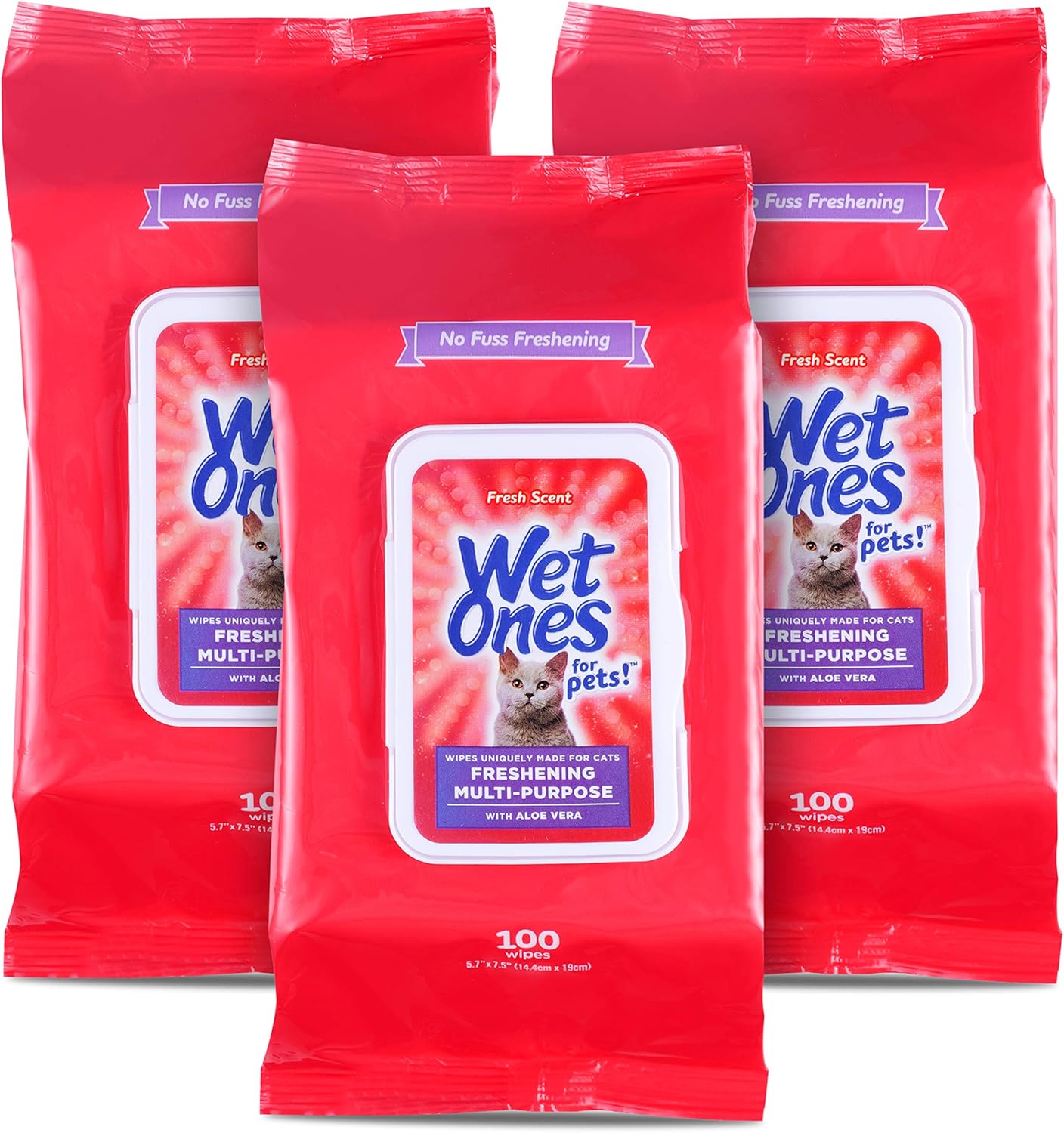 Wet Ones for Pets Freshening Multipurpose Wipes for Cats with Aloe Vera, Fresh Scent - Easy to Use Cat Cleaning Wipes for Pet Grooming in Canister, 50 Count - 3 Pack - Image 14