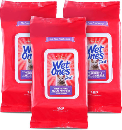 Wet Ones for Pets Freshening Multipurpose Wipes for Cats with Aloe Vera, Fresh Scent - Easy to Use Cat Cleaning Wipes for Pet Grooming in Canister, 50 Count - 3 Pack - Image 14