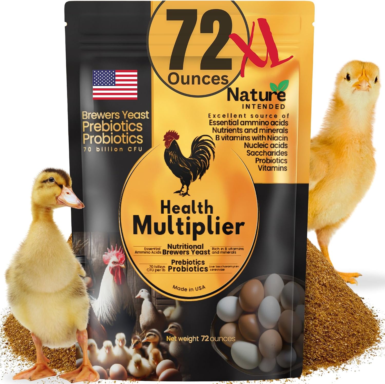 Nature INTENDED Brewer's Yeast probiotic formula for flock molt recovery side view