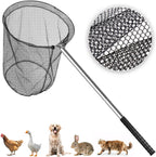 Uross large animal catch net front view with telescopic handle