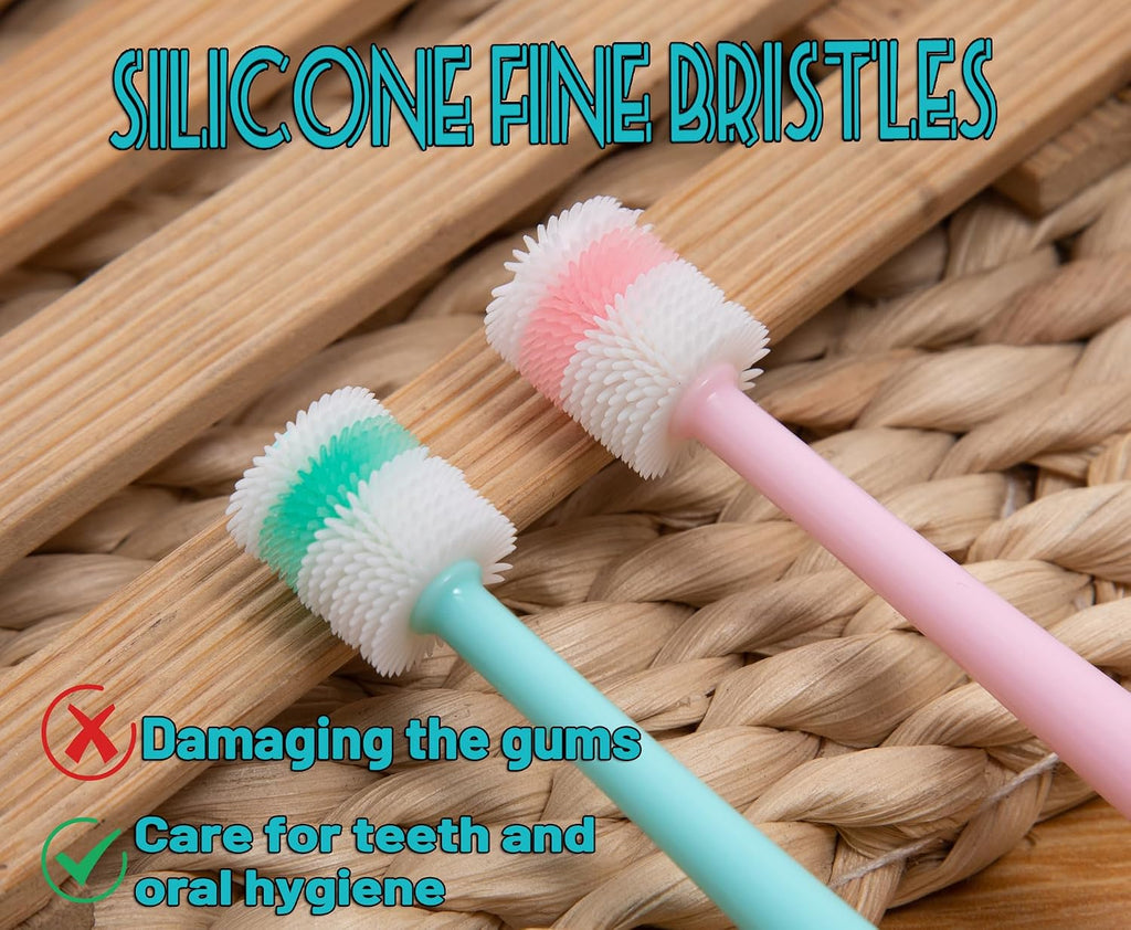 Ergonomic non-slip handle of E.M&S.T dog and cat toothbrush