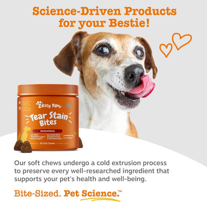 Authentic USA imported Zesty Paws canine health supplements packaging details