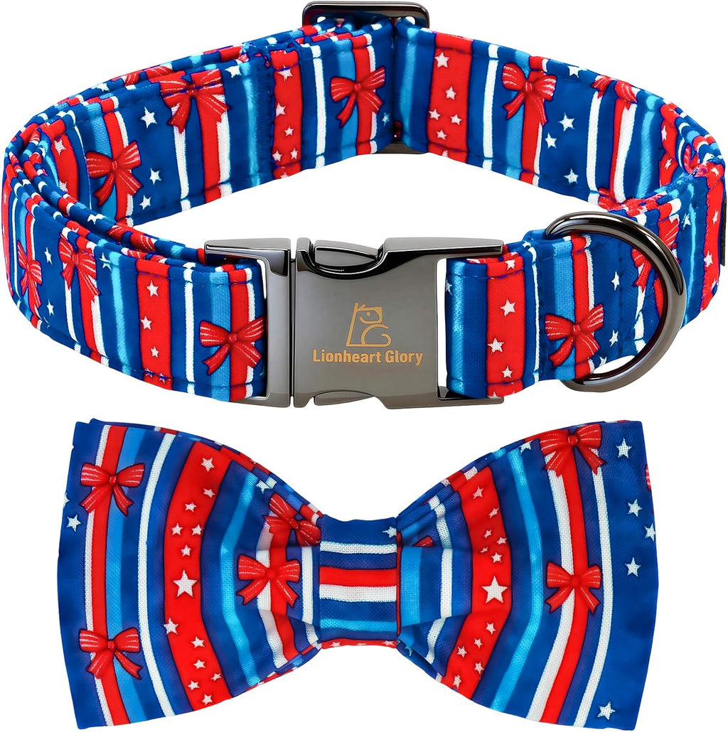 Lionheart glory Dog Bow Collar Ducky Pattern Cute Boy Collars for Small Dogs,Soft Duty Adjustable Dog Collar with Bowtie Spring Summer Puppy Collars Bows Pet Gift - Image 9