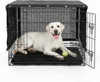 ShadeMart 90 percent UV block dog kennel shade cover front view on outdoor wire playpen