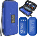 Ylemnf insulin cooler travel case front view showing digital temperature display screen