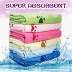 Stack of colorful 20 x 40 inch pet grooming towels