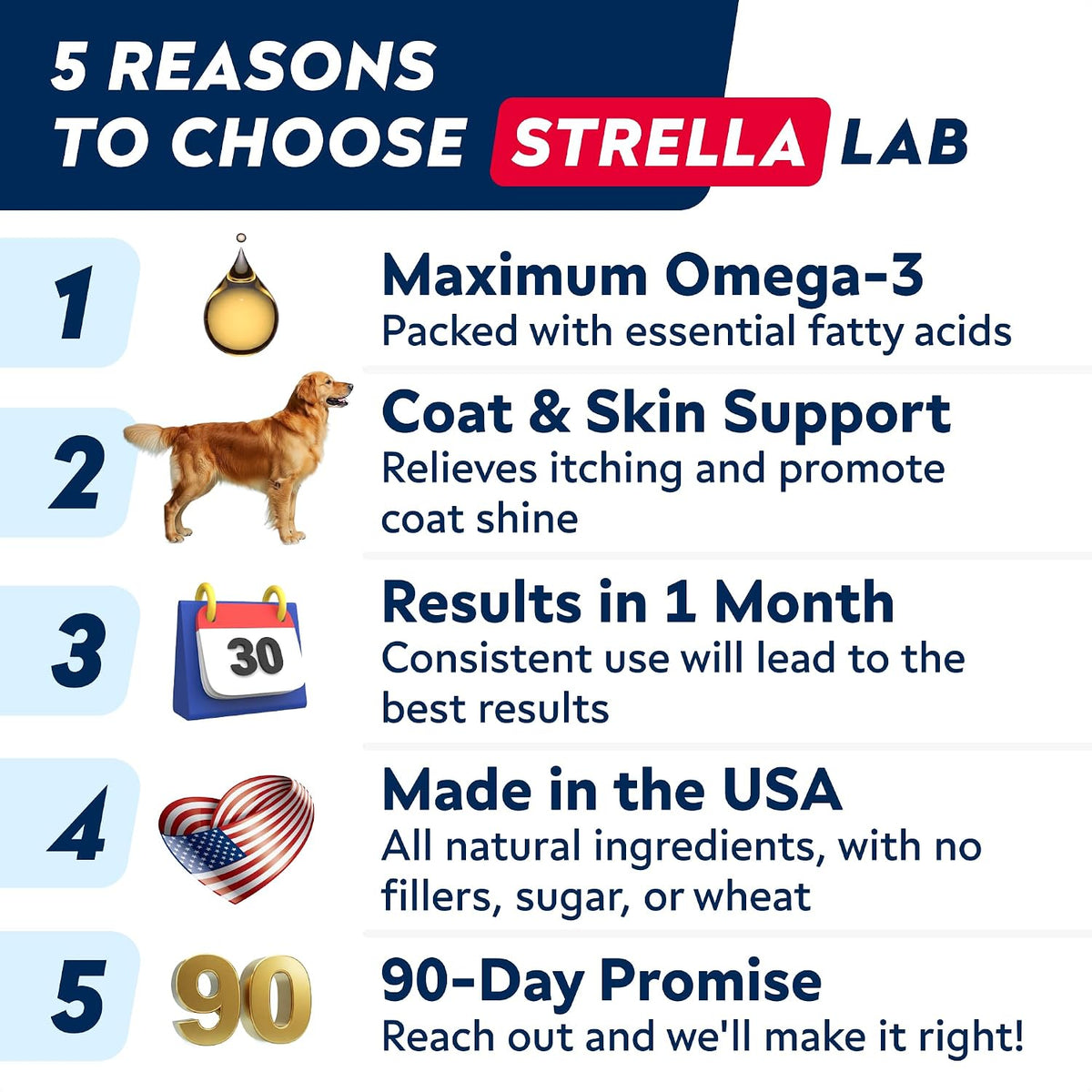 Authentic StrellaLab pet supplement liquid with easy dispensing pump mechanism