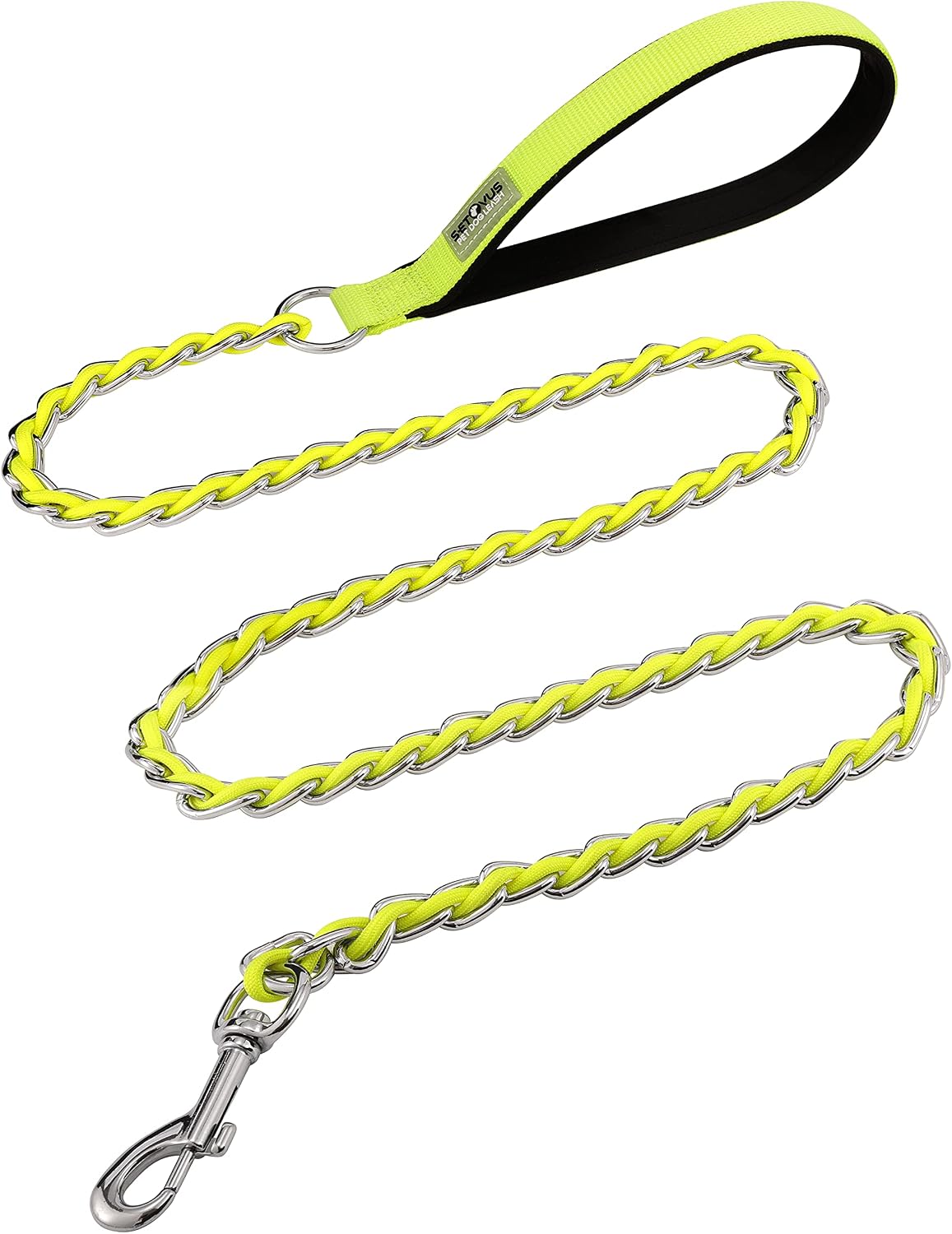 Chain Dog Leash Chew Proof Metal Leash for Medium Large Dogs, Chain Link Dog Anti Chew 5.2FT / 4FT Strong Anti Bite Comfortable Soft Padded Handle (Black, 4FT(30-80lb) - Image 10