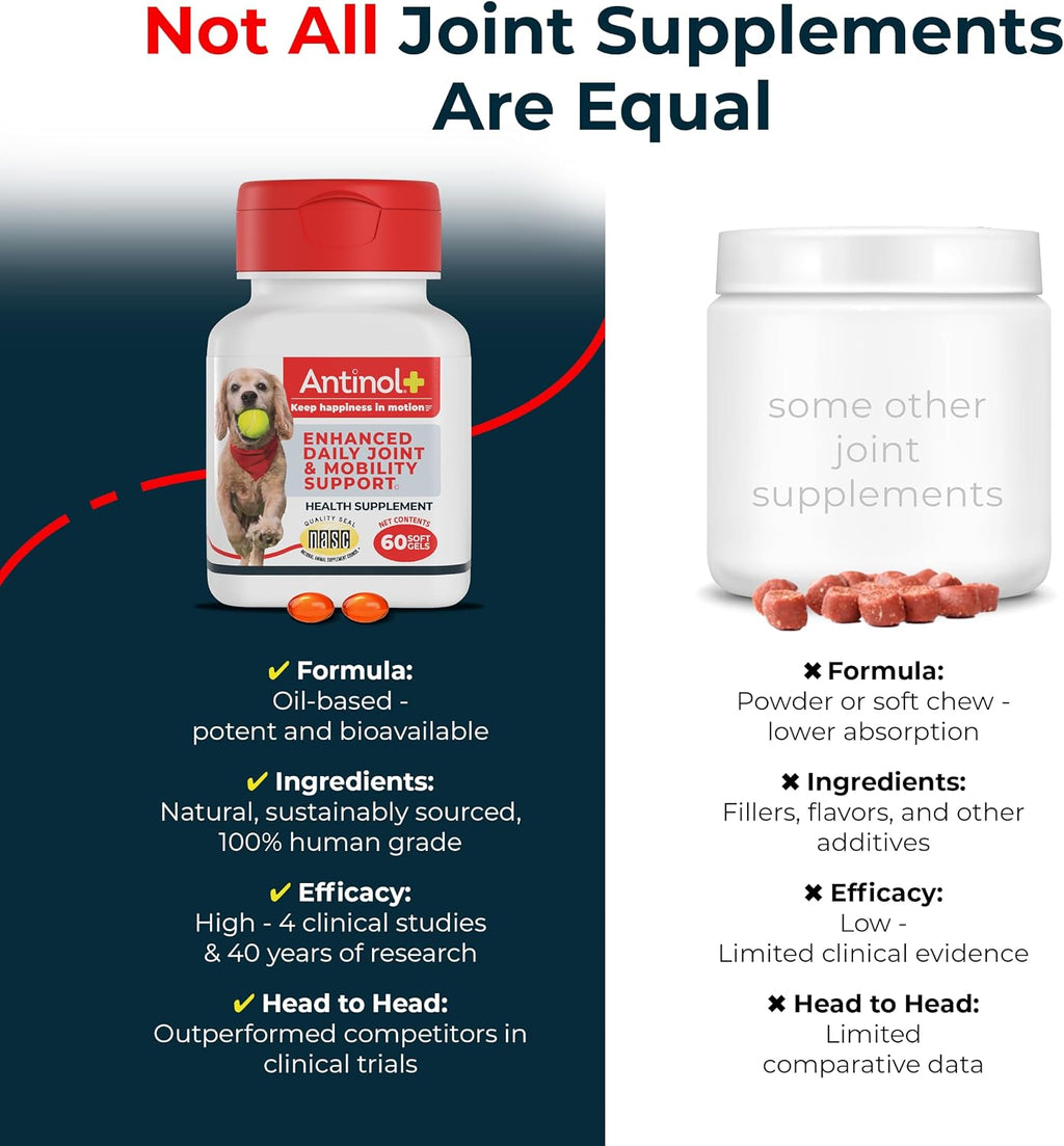 Antinol Plus fast acting dog joint supplement imported from USA