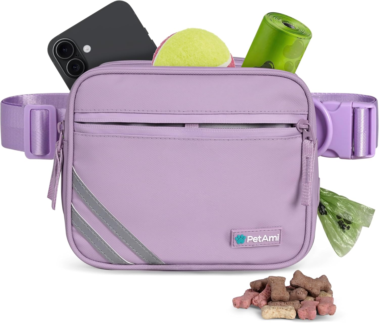 PetAmi 3-in-1 Dog Walking Bag, Crossbody Fanny Pack with Removable Treat Pouch for Pet Training, Dog Mom Waist Belt with Poop Bag Dispenser and Waste Bag Holder, Black - Image 10