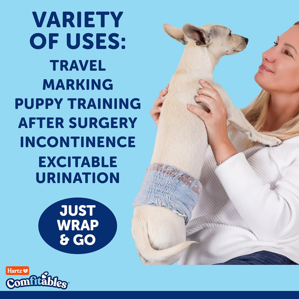 Hartz comfitables male wraps packaging details and instructions