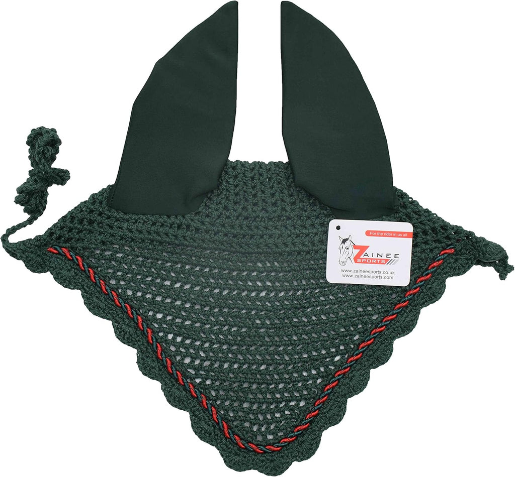 Horse Ear Bonnet for Horses Breathable Crochet Riding Bonnet with Stretch Lycra Ears, 29 Colors to Match Your Tack, Pony Cob Full X-Full Equestrian Zainee Sports (Dark Gray/Charcoal, Horse/Full) - Image 9