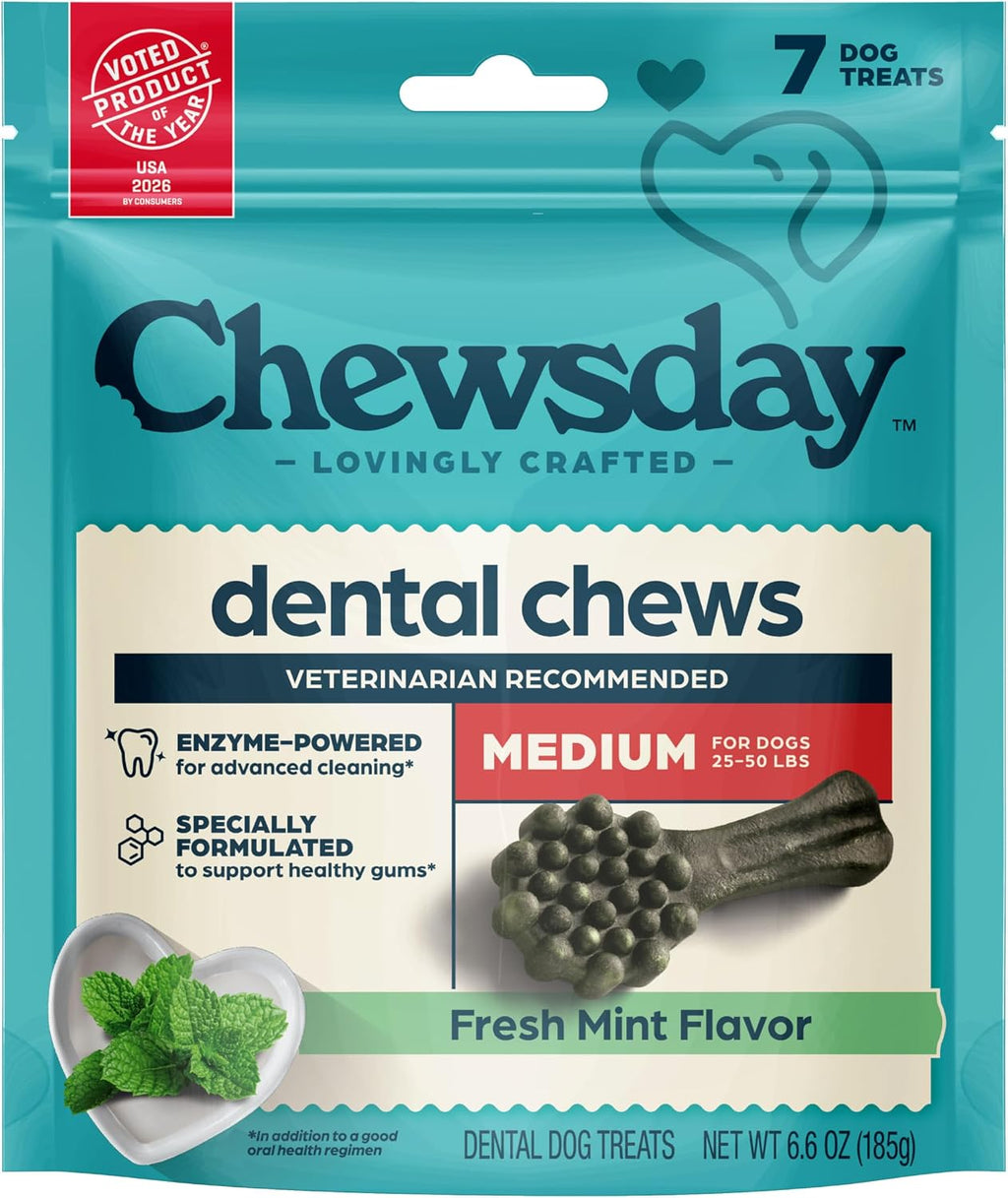 Chewsday Fresh Mint Flavor Dental Chews, Small Dog Treats, Healthier Teeth and Fresher Breath, Enzyme Powered for Advanced Cleaning, Made in the USA, 13 Count - Image 12
